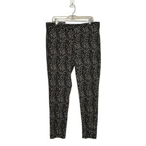 Banana Republic The Sloan fit black cream print straight legs pants size 14